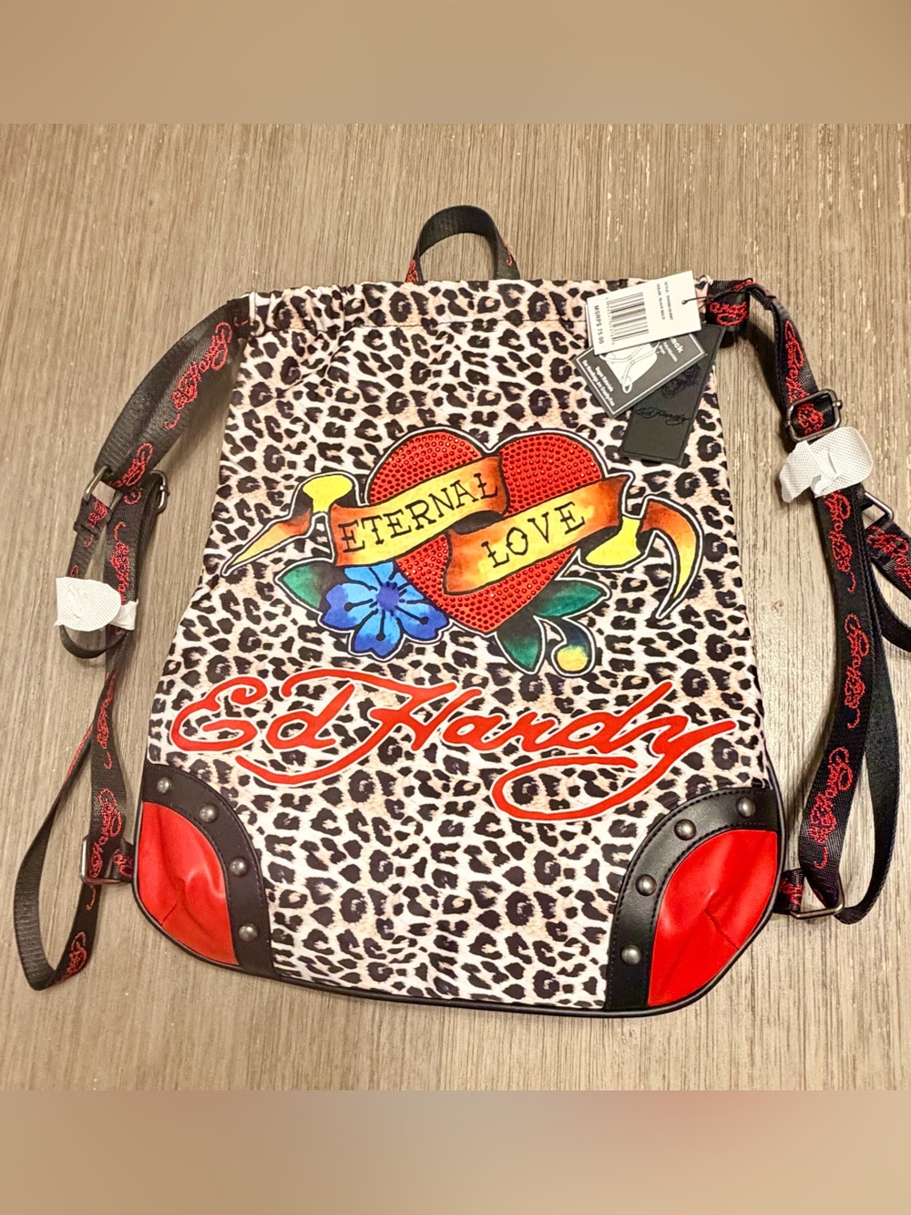 Ed Hardy Eternal Love Leopard Backpack NWT Y2K